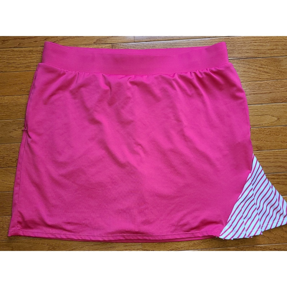 Chico's Skort Women's 3 US 12 Pink Side Flair Pleat Built In Shorts Zip Pocket